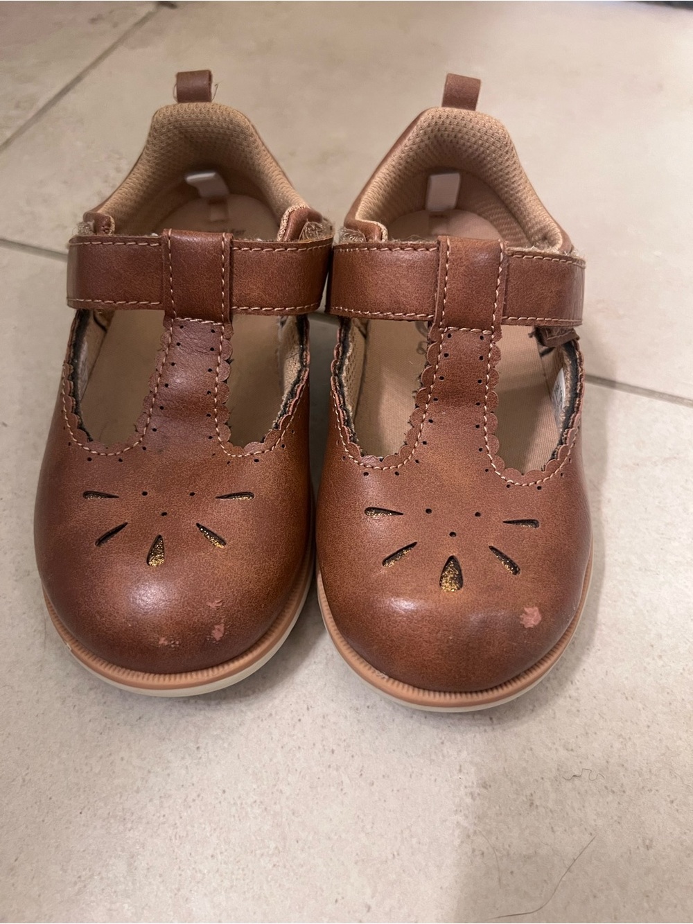 Stride Rite Brown T-Strap Mary Jane Shoes for Toddlers size 9